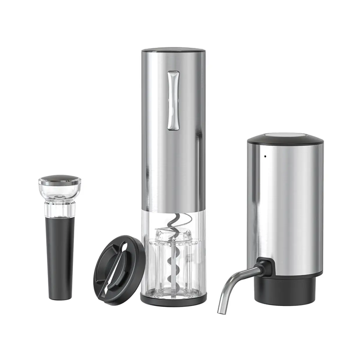 Cuisync Electric Wine Opener Gift Set With Aerator, Vacuum Stoppers, Foil Cutter - 4-in-1 Rechargeable Bottle Opener for Wine Lovers image 0