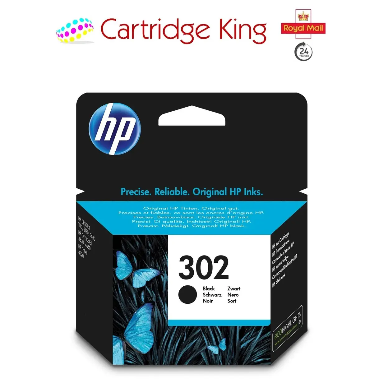 HP cartouche d'encre d'origine 302 Black F6U66AE#UUS image 0