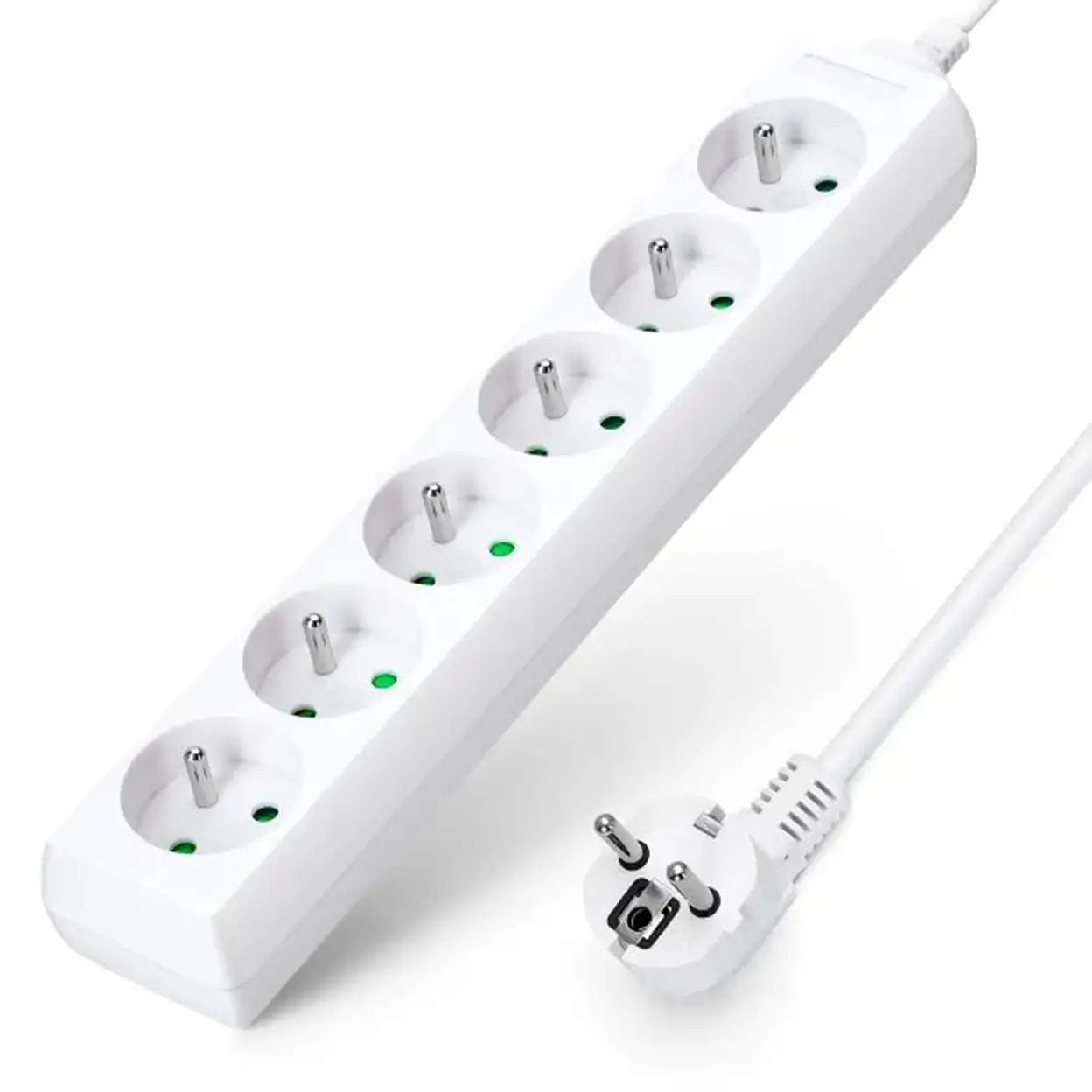 Aigostar Multiprise française 6 prises sans interrupteur, 3 m, 3G1,0 mm², blanche image 0