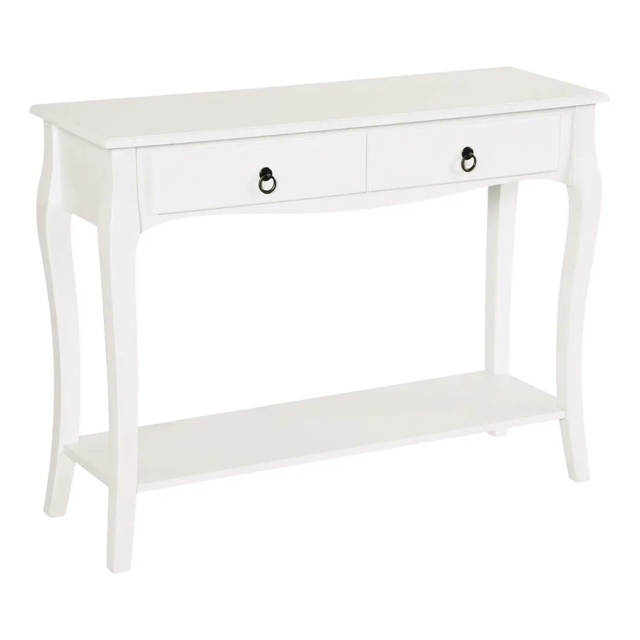 HOMCOM Console Table Modern Sofa Side Desk with Storage Shelves Drawers for Living Room Entryway Bedroom Ivory White image 0