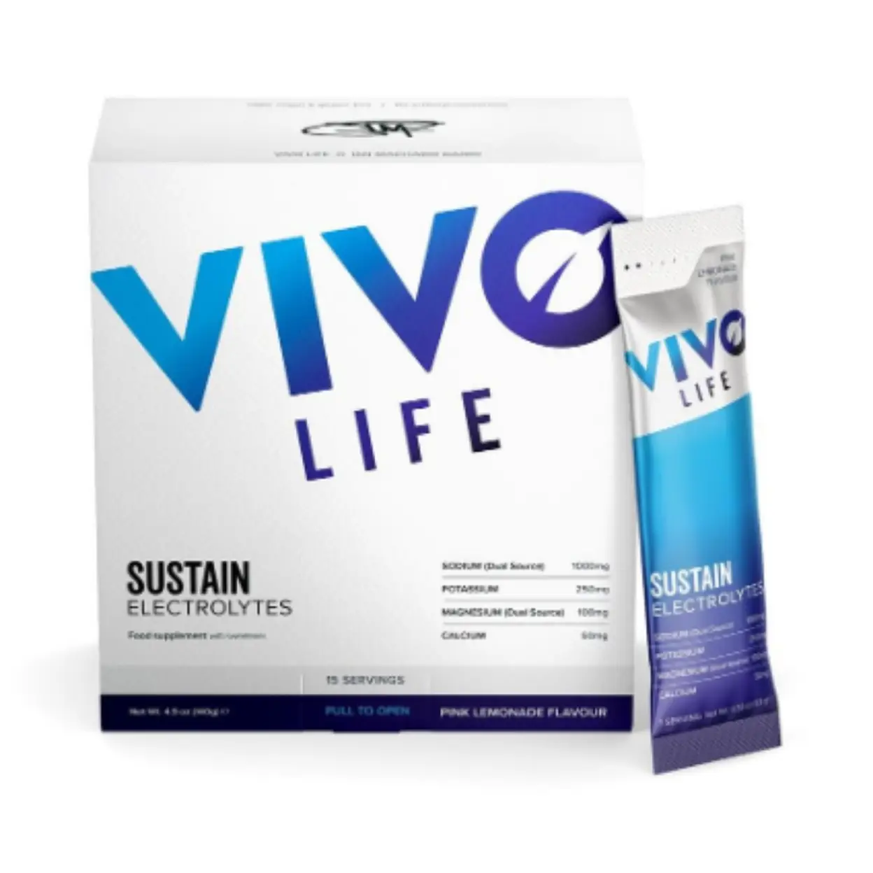 Vivo Life Sustain Electrolyte Hydration Support Powder - 15 Sachets image 0