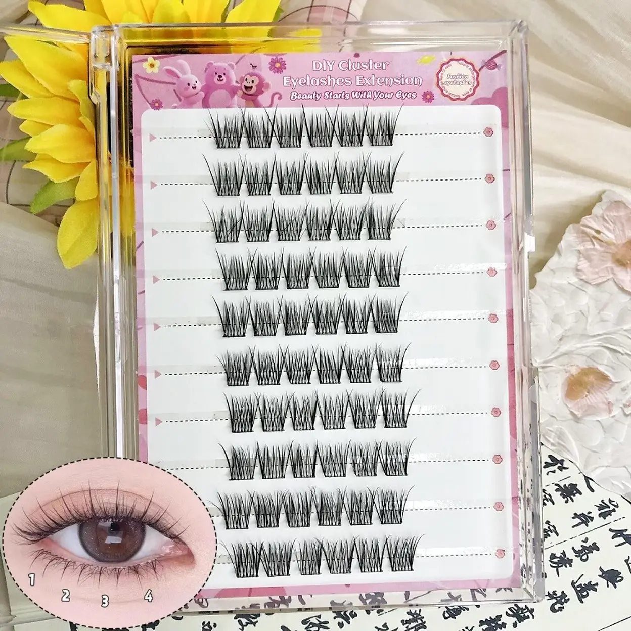 MeoMagic Faux-cils pré-collées (pince à épiler non incluse) - 10 lignes - 120 pièces - F17 image 0