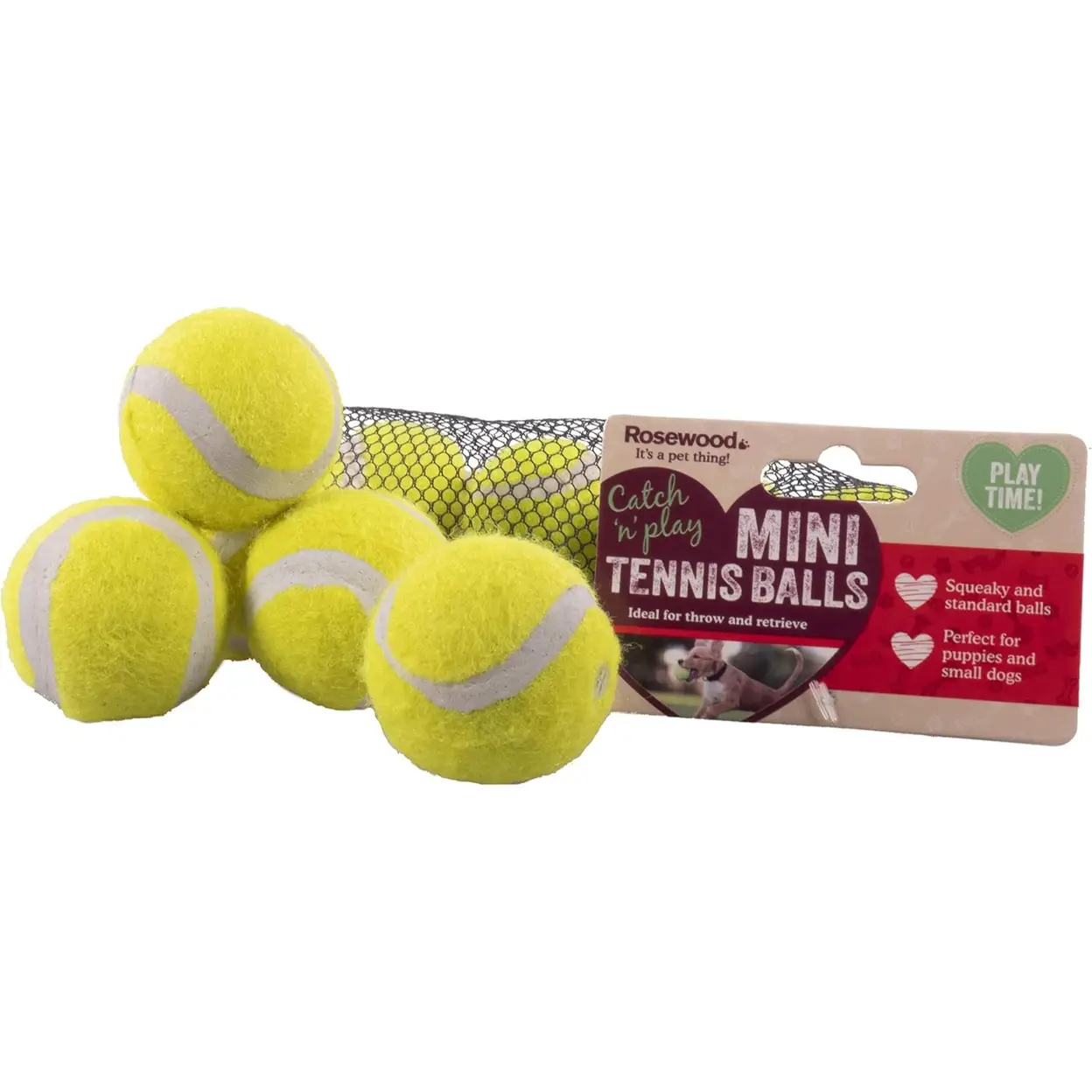 Rosewood Assorted Mini Tennis Balls for Dogs Pack of 5 image 0