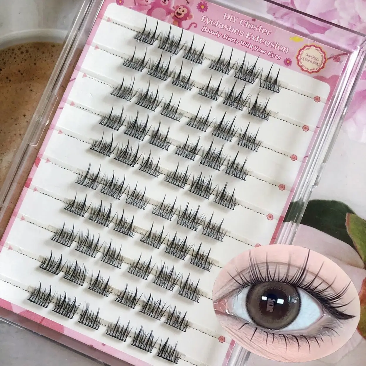 MeoMagic - Extensions de cils précollées (pinceaux non inclus) - 10 lignes - 120 pièces - F40 image 0