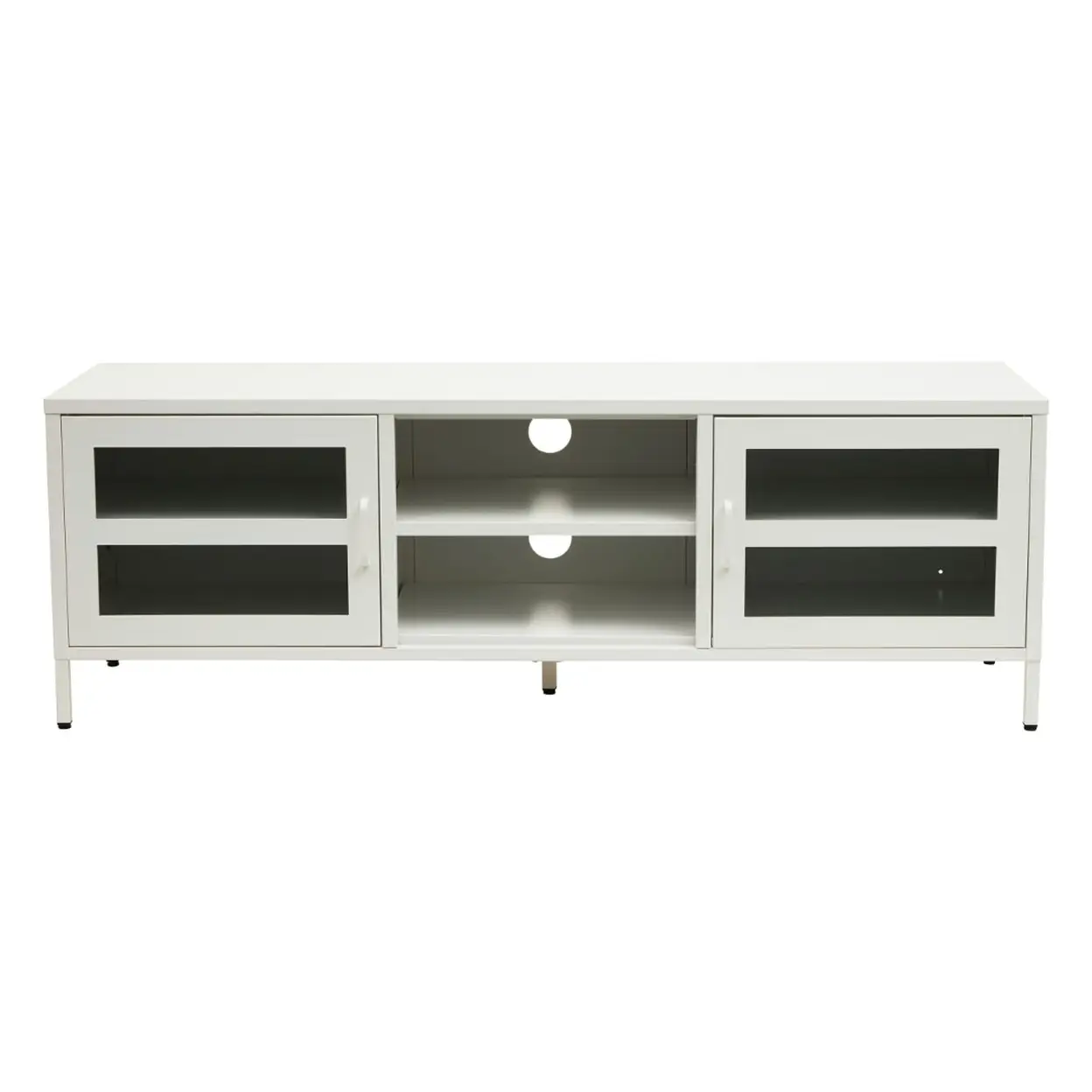 Interiors by Premier TV Unit Acier Metal White L:150cm image 0