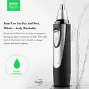 Sparoma Ear and Nose Hair Trimmer, Battery-Powered, Suitable for Ear and Nose Hair, Facial, Eyebrow, IPX7 Waterproof, Stainless Steel Blades, With Dust Cap – TC-3550, Black image 3