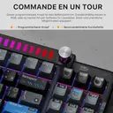 KEYSME Lunar 01 80%-Tri-Mode mechanische Tastatur, US-QWERTY-Layout, Gasket-Mount-Tastatur mit Rhythmusbeleuchtung, Hot-Swap-Schalter, programmierbarer Drehregler, PBT-Tastenkappen & 4000-mAh-Akku, Schwarz image 6