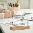 Alphynix Plaque de reconnaissance acronyme « PASTOR » en acrylique avec support en bois image 4