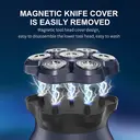 Komingdon Men's Shaving Head Electric Shaver, Waterproof and Rechargeable, Suitable for Dry and Wet Shaving - Ideal for Men's Skull and Bald Head Shaving bule image 4