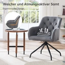Kaufhof eetkamerstoel fluweel draaibaar 2-delig set, grijs image 4