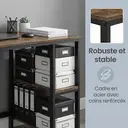 Ochama Bureau de travail, Bureau informatique, 120 x 60 x 76 cm, Table industrielle pour étude, Marron et noir image 7