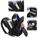 Sac à dos professionnel 15,6 pouces voyage ordinateur portable avec port USB rechargeable déperlant, sac journalier travail université ordinateur hommes femmes, noir, promotion Nouvel An, cadeau tendance image 1