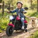 Moto électrique 6 V pour enfants, avec batterie rechargeable, moteur puissant, roues amovibles, démarrage à une touche, convient aux enfants de 3 ans et plus - Rose image 4