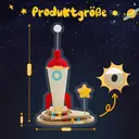 PAWZ Road Jouet interactif pour chats multifonction, griffoir en forme de fusée en sisal et parcours à billes en bois massif - 43 cm x 43 cm image 5