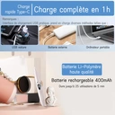 SUNLUXY S600 Recourbe-cils électrique pour courbure naturelle longue tenue, avec affichage LED de la température et de la batterie, arrêt automatique de sécurité - Rose image 6