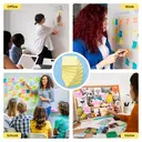 M&G Notes Autocollantes 7,6 x 7,6 cm Jaune Canary, Lot de 16 Blocs, 100 Feuilles par Bloc, Notes Adhésives Repositionnables, Total 1600 Feuilles image 2