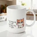 Alphynix Mug en céramique blanc 1 pièce 32 cl, motif de chat têtu avec une phrase ludique, cadeau parfait pour les fêtes et pour Saint-Valentin, cadeau d'anniversaire image 1