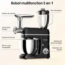 HONINST Mixeur multifonction 7-en-1 sur socle avec tête inclinable et accessoires, 6,5 L - Noir image 2