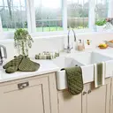 Dexam Single Oven Glove Love Colour 100% Cotton Olive Green image 7