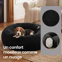 SONGMICS Lit apaisant en forme d’anneau pour chien, avec housse amovible et lavable, Noir - 70 x 20 cm image 4