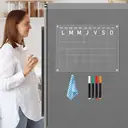 Alphynix Calendrier de réfrigérateur de cuisine, planificateur tableau blanc magnétique pour la maison et le bureau, marqueurs et chiffon inclus, idéal pour les rappels quotidiens et les rendez-vous, 1 pièce image 1