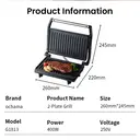 ochama Small Steak Grill, Sandwich Maker, Panini Press Grill, 400W Indoor Electric Grill, Electric Barbecue Grill, Household Electric Griddle, 22.5*14cm image 6