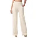 Willit Women's Yoga Pants Wide Leg Dress Work Pants Stretch Casual Pants Slacks with Pockets High Waist 30" Cream M image 1
