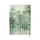 Jubiluu Carnet à couverture rigide en tissu, format A5, ligné, 96 feuilles intérieures, papier offset 100 g/m², marque‑page et élastique, coloris crème classique, pour écrire, l’école, le bureau, et comme cadeau - Forêt brumeuse image 1