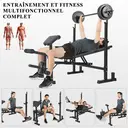 ISE Banc de Musculation Complet, Pliable Complet avec Support d'Haltères, Homme Coussin&Dossier Inclinable/Hauteur Réglable, Curl Leg Extension, SY-5024 image 8