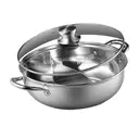 COOKER KING marmite yin-yang grande capacité, double saveur pour usage domestique, bassin à fondue en acier inoxydable 304, compatible flamme directe et plaque à induction 30cm fondue image 0