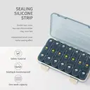 JORDAN&JUDY Portable Sealed Weekly Pill Organizer Large Capacity Pill Dispenser Pill Storage Box 21 Compartments-Blue, New Year Sale , Top gift picks image 4