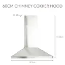 Haden HCH61X 60cm Chimney Cooker Hood - Stainless Steel - C Rated image 3