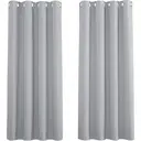 PONY DANCE Rideaux occultants à œillets, Largeur 117 x Hauteur 137 cm, Lot de 2 panneaux, gris argenté image 0