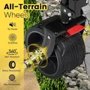 Sekey XXXL Bolderkar, opvouwbaar, 300 l, 200 kg belastbaar, opvouwbare bolderkar, 17 x 10 cm, extra brede banden, voor alle terreinen, gepatenteerd inklapbaar uit vier richtingen, XXXL-Super 4013, Rood met grijs image 2