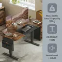 Ochama x SONGMICS Electric Standing Desk, Height Adjustable Desk, 140.1 x 60.1 cm, 4 Memory Heights, Rustic Brown image 4