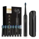 Sunluxy Sonic Electric Toothbrush – 5 Cleaning Modes, 40,000 VPM, 60-Day Battery Life, Rechargeable Travel Electric Toothbrush, Includes 8 Brush Heads, Smart Timer, T5 Black image 0