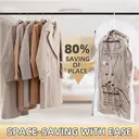 TAILI Sacs de rangement sous vide suspendus économiseurs d'espace pour vêtements, costumes et vestes, organiseurs d'armoire, 6 pièces Jumbo Transparent image 2