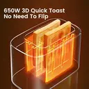 ochama Bread Machine Toaster - Breakfast Machine for Toast, Sandwiches, Bagels, Dual-Sided Multi-Function Light Food Appliance - 6-Level Baking 650W 3D Quick Bake image 5