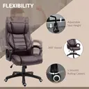Vinsetto Office Chair with 6-Point Maaasge, PU Leather Computer Desk Chair with Padded Seat and Armrest, Tilt Function for Home, Brown image 5