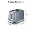 Tower T20083GRY Saturn 2-Slice Toaster with 7 Browning Levels, Defrost/Reheat/Cancel, Grey image 7
