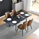 MEUBLES COSY Table à Manger Extensible avec Structure Métallique Noir image 4