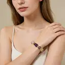 VoxorAI L8 Bracelet en cristal, quartz et améthyste naturels artisanal - Vert ambré image 5