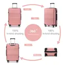 Fashion Travel Suitcase, Lightweight Hard Shell Trolley with Smooth Spinner Wheels and Secure Lock System – Nude image 5