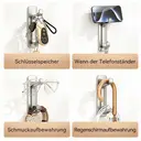 JORDAN&JUDY No-Drill Strong Adhesive Hooks, 6-Pack, Stainless Steel, Damage-Free, Over-Door Storage, Silver image 2