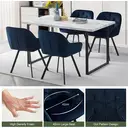 CLIPOP 360° Swivel Dining Chairs Set of 2 Velvet Upholstered Desk Chairs without Wheels Ergonomic Office Chair with Arms and Metal Legs for Home Study 0197 Blue 54.5*46*80 cm image 8