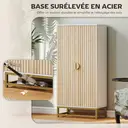 HOMCOM Buffet cuisine, meuble cuisine rangement, vaisselier moderne avec 12 étagères à portes, étagères réglables et double porte à lattes, pour salle à manger, salon, 58x29x119,5cm, blanc image 7