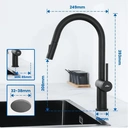 Auralum Robinet de cuisine haute pression avec douchette extractible, 2 fonctions image 2