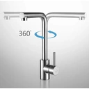 Robinet de Cuisine en Acier Inoxydable, Rotation à 360° image 1