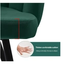 CLIPOP Velvet Dining Chairs Set of 2 Vanity Chair with Petal Back and Metal Legs, Modern Makeup Chair for Bedroom Dressing Table Kitchen Living Room green 45*47*82cm image 3