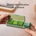 JORDAN&JUDY Small Pill Organizer Portable Mini Daily Pill Case Tablet Cutter Storage Box 1 pc Green image 4